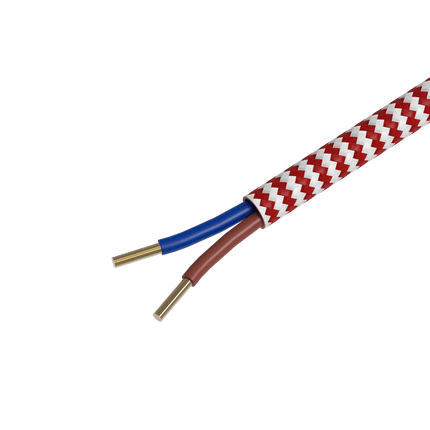Calex Creations Fabric cable - Red/White - 1.5meter
