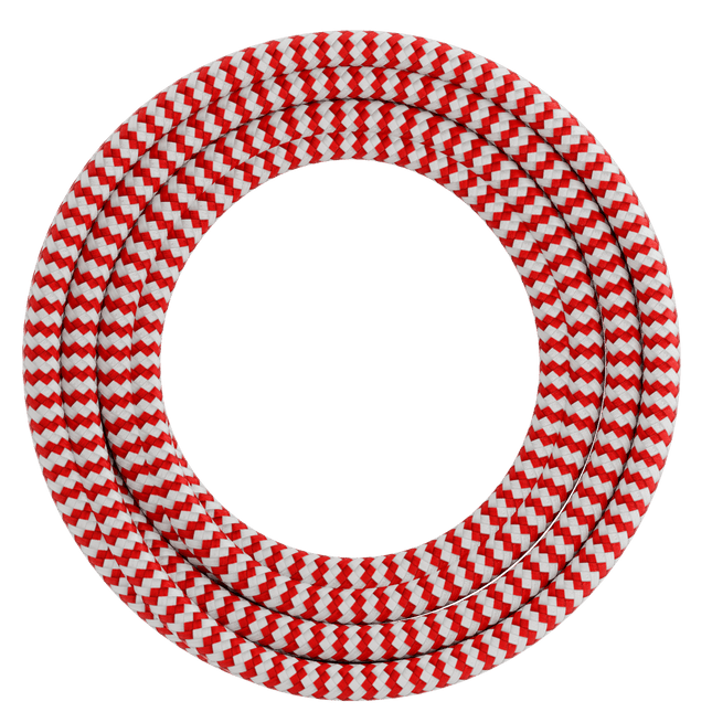 Calex Creations Fabric cable - Red/White - 1.5meter