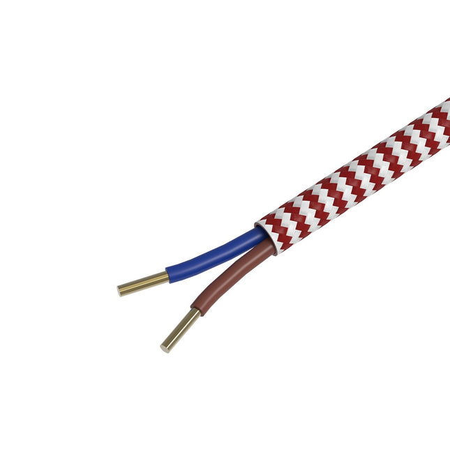 Calex Creations Fabric cable - Red/White - 3meter