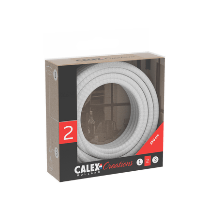 Calex Creations Fabric cable - White - 1.5meter