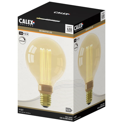 Calex Crown LED Bulb - E27 - G95 - Gold - 3.5W - Dimmable