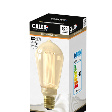 Calex Crown LED Bulb - E27 - ST64 - Gold - 3.5W - Dimmable