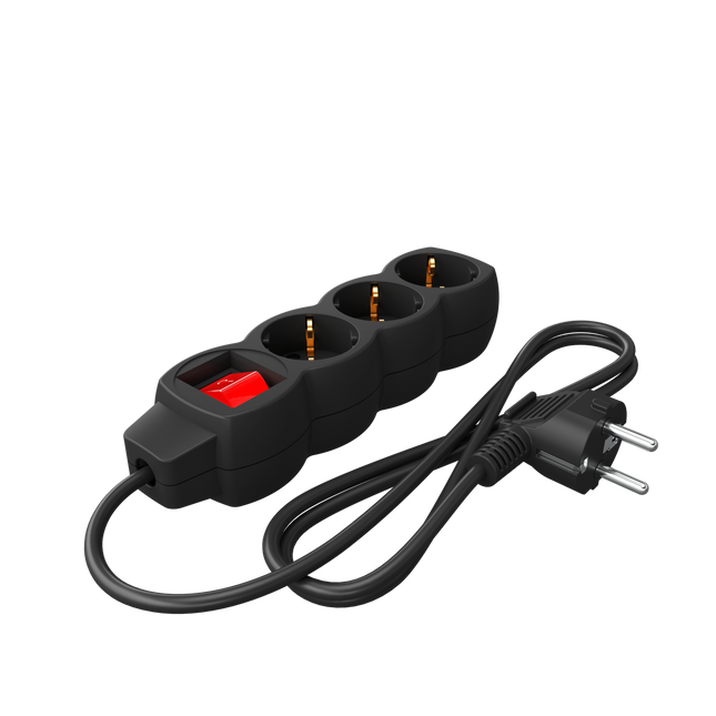 Calex - Egg shape - Multiple Socket - 3x16A+Switch (Dots) - Black
