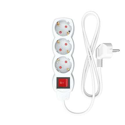 Calex - Egg shape - Multiple Socket - 3x16A+Switch (Dots) - White