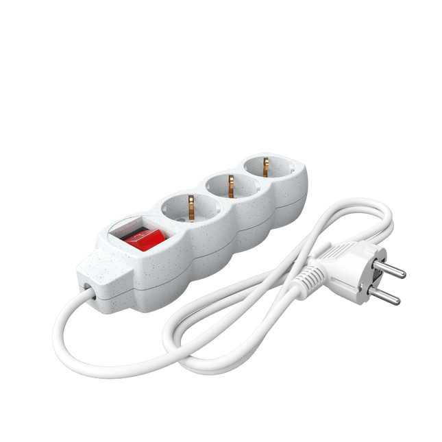 Calex - Egg shape - Multiple Socket - 3x16A+Switch (Dots) - White
