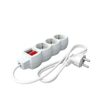 Calex - Ei vormig - Meerdere Stopcontacten - 3x16A+Switch (Dots) - Wit