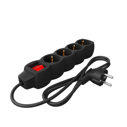 Calex - Egg shape - Multiple Socket - 4x16A+Switch (Dots) - Black