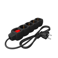 Calex - Ei vorm - Meerdere Stopcontacten - 4x16A+Switch (Dots) - Zwart