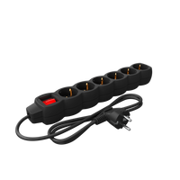 Calex - Egg shape - Multiple Socket - 6x16A+Switch (Dots) - Black
