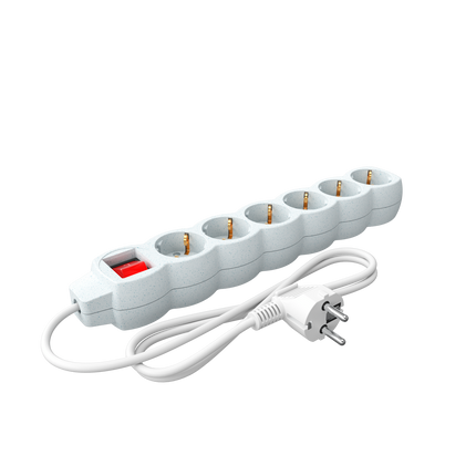 Calex - Egg shape - Multiple Socket - 6x16A+Switch (Dots) - White