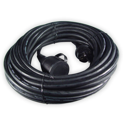 Calex Extension cable - male/female - Black - 20m - IP44 - BE/FR