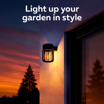 Calex Faenza Outdoor Wall Light – E27 – Black