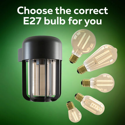 Calex Faenza Outdoor Wall Light – E27 – Black