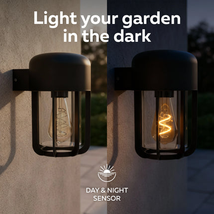 Calex Faenza Outdoor Wall Light – E27 – Black