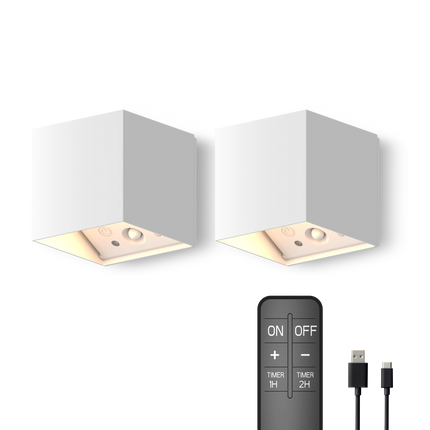 Calex Falerna Rechargeable Wall Light - 2 Pack - White