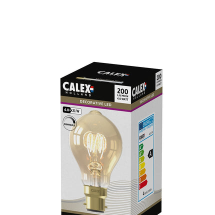 Calex Filament LED Lamp - B22 - A60 - Gold - 4W - Dimmable