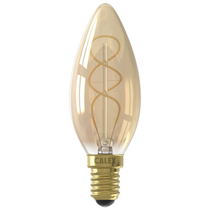 Calex Filament LED Lamp - E14 - B35 - Gold - 4W - Dimmable
