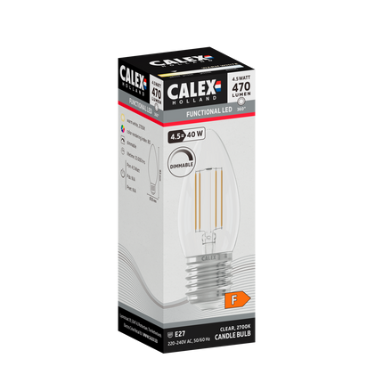 Calex Filament LED Lamp - E27 - B35 - Clear