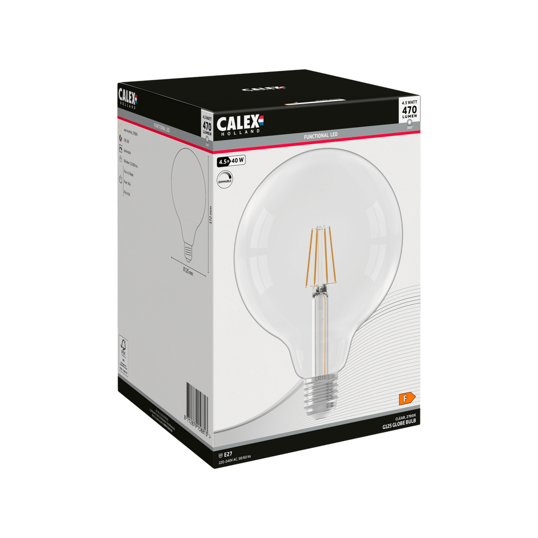 Calex Led Filament Calex Filament LED Lamp - E27 - G125 - Clear