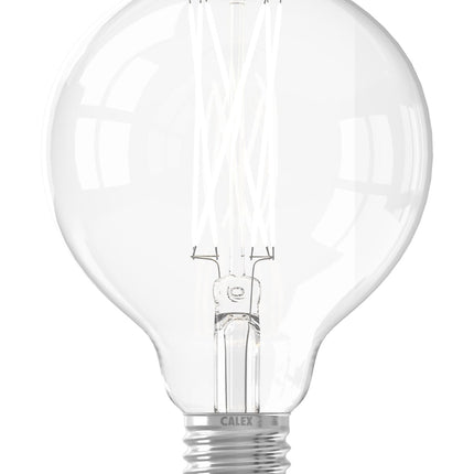 Calex Filament LED Lamp - E27 - G95 - Clear - 4W - Dimmable