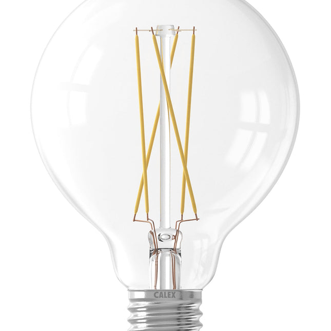 Calex Filament LED Lamp - E27 - G95 - Clear - 6W - Dimmable