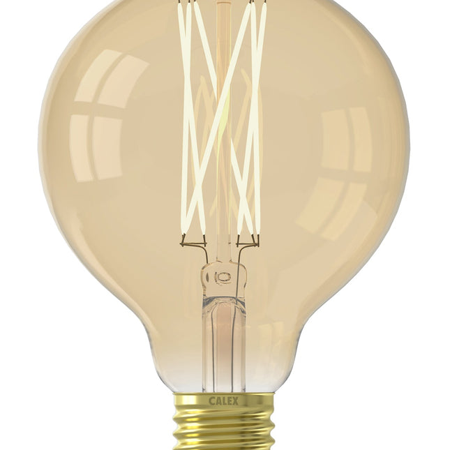 Calex Filament LED Lamp - E27 - G95 - Gold - 4W - Dimmable