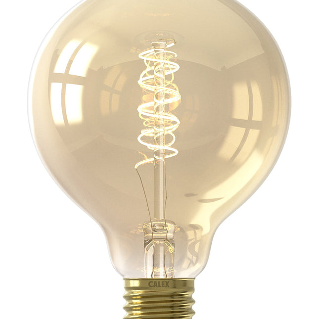 Calex Filament LED Lamp - E27 - G95 - Gold - 4W - Dimmable