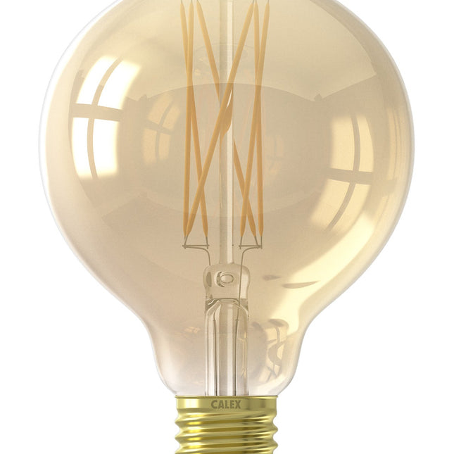 Calex Filament LED Lamp - E27 - G95 - Gold - 4W - Dimmable