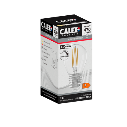 Calex Filament LED Lamp - E27 - P45 - Clear