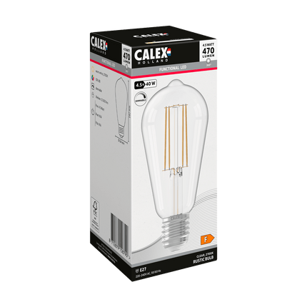 Calex Filament LED Lamp - E27 - ST64 - Clear