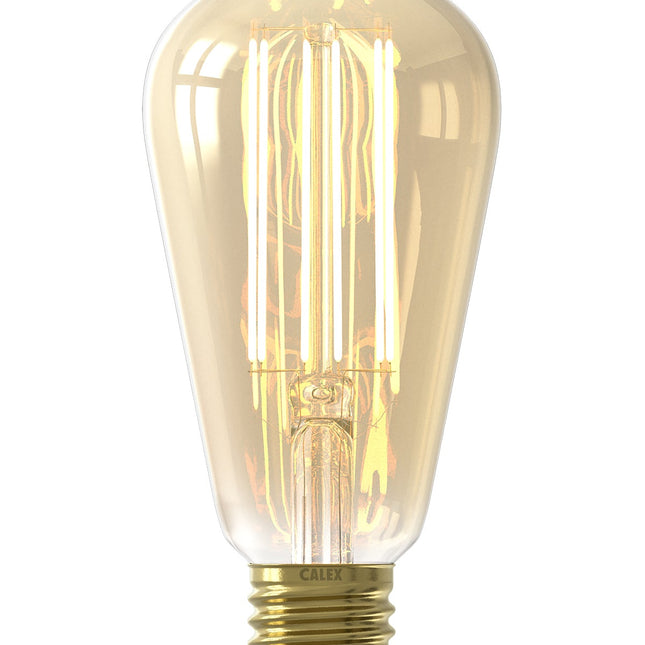 Calex Filament LED Lamp - E27 - ST64 - Gold - 4W - Dimmable