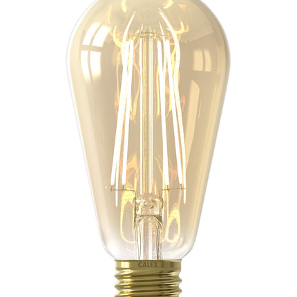 Calex Filament LED Lamp - E27 - ST64 - Gold - 6W - Dimmable