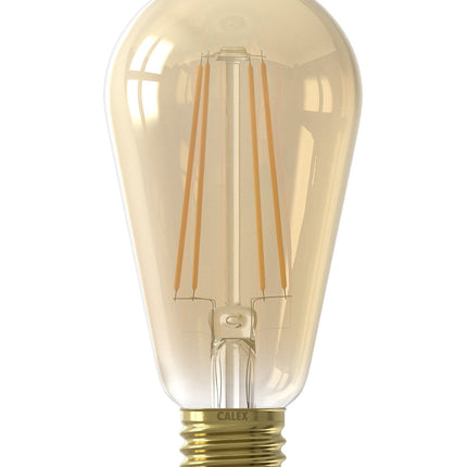 Calex Filament LED Lamp - E27 - ST64 - Gold - 6W - Dimmable