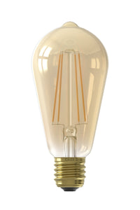 Calex Filament LED Lamp - E27 - ST64 - Gold - 6W - Dimmable