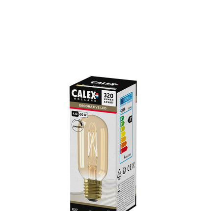 Calex Filament LED Lamp - E27 - T45 - Gold - 4W - Dimmable