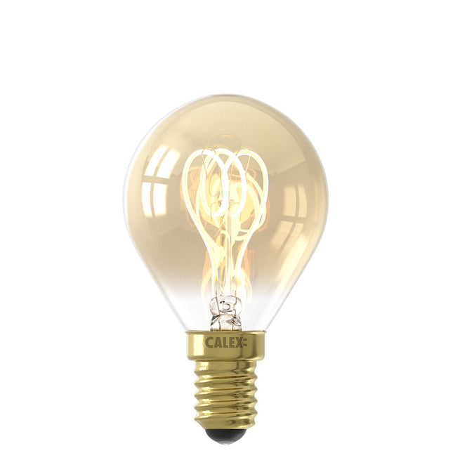 Calex Flex Filament LED Lamp - E14 - P45 - Gold - 4W - Dimmable