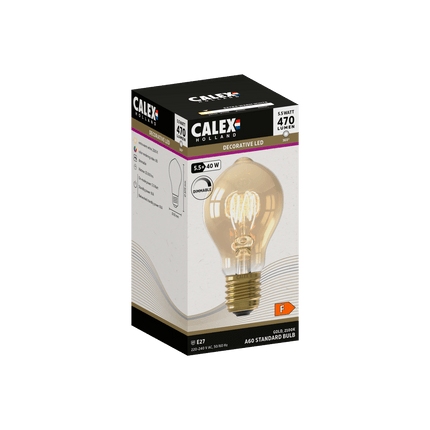 Calex Flex Filament LED Lamp - E27 - A60 - Gold