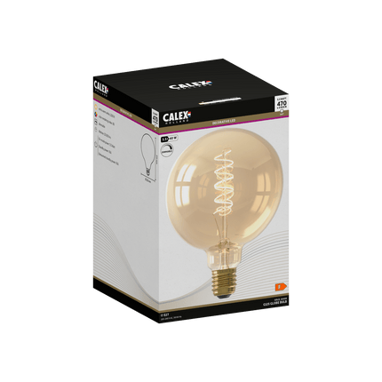 Calex Flex Filament LED Lamp - E27 - G125 - Gold
