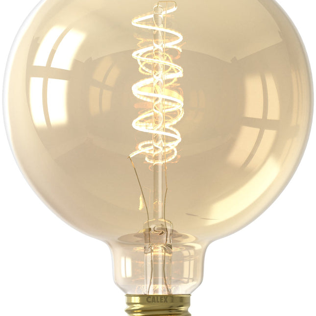 Calex Flex Filament LED Lamp - E27 -G125 - Gold - 3.8W - Dimmable