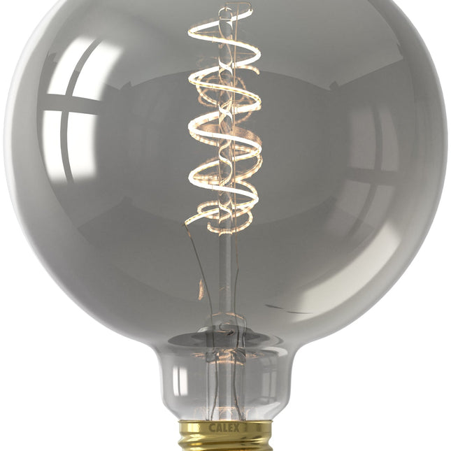 Calex Flex Filament LED Lamp - E27 - G125 - Titanium - 4W - Dimmable