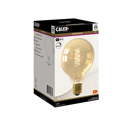Calex Flex Filament LED Lamp - E27 - G95 - Gold