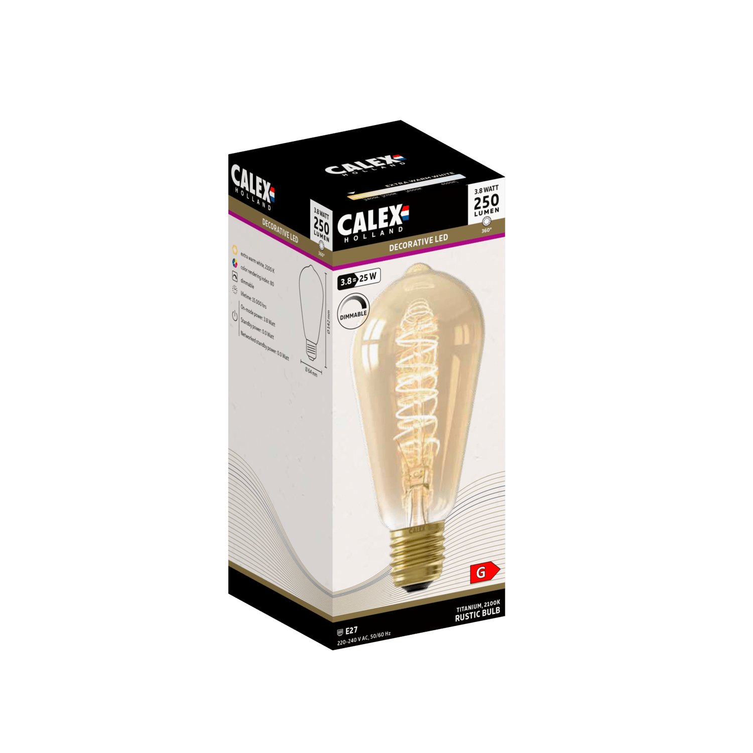 Calex Led Filament Calex Flex Filament LED Lamp - E27 - ST64 - Gold