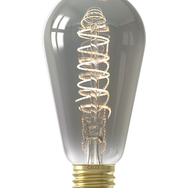 Calex Flex Filament LED Lamp - E27 -ST64- Titanium - 4W - Dimmable
