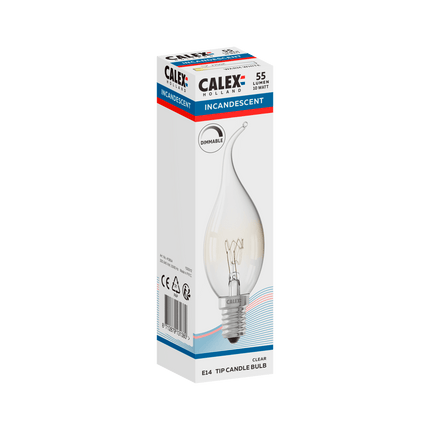 Calex Incandescent Bulb - E14 - BXS35 - Clear