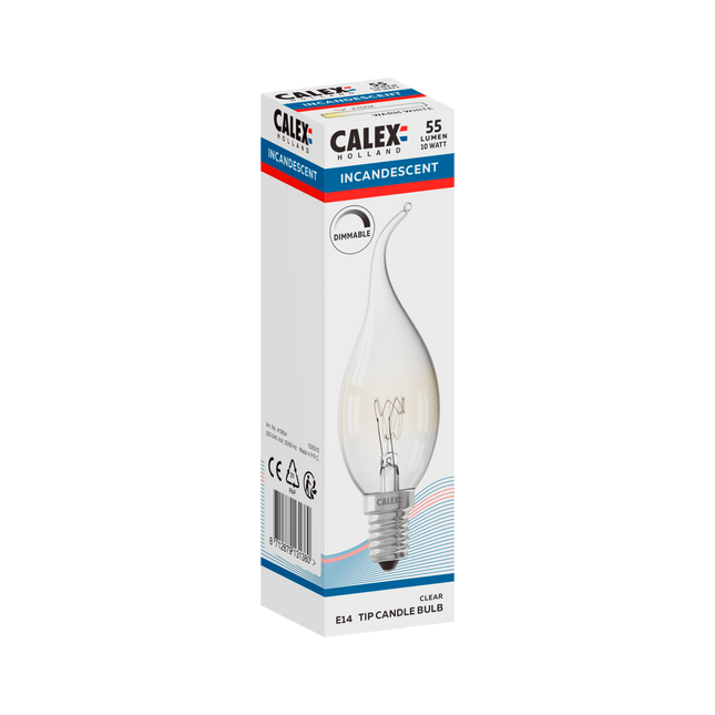 Calex Incandescent Bulb - E14 - BXS35 - Clear