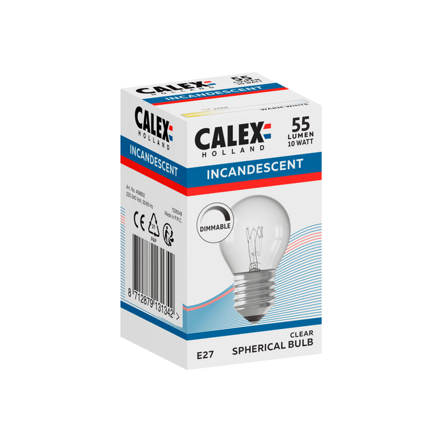 Calex Incandescent Bulb - E27 - P45 - Clear