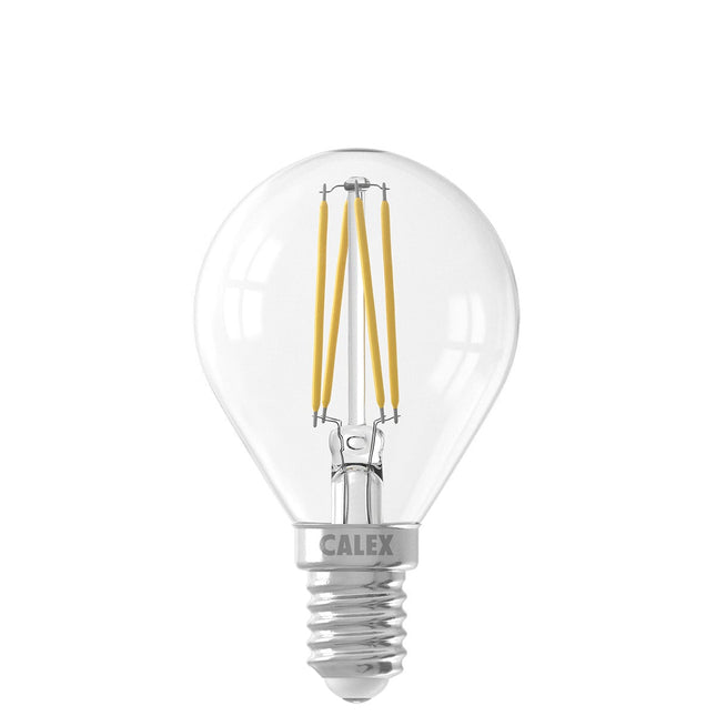 Calex LED Bulb - E14 - Filament - P45 - Clear - 4W - Dimmable