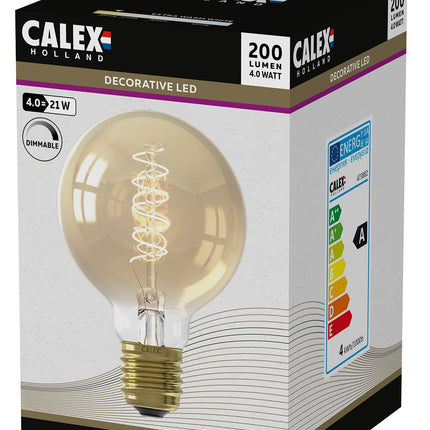 Calex LED Bulb - E27 - Filament - G80 - Gold - 4W - Dimmable