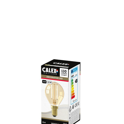 Calex LED Bulb - Filament - E14 - P45 - Gold - 2W