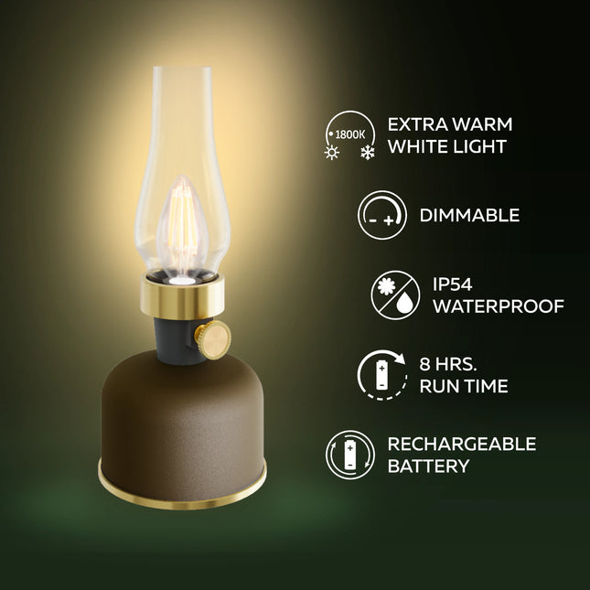 Calex Lavinio Rechargeable Table Light - Earth Mocha